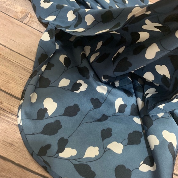 LOFT Ann Taylor Blue Vine Halter Midi Dress - Picture 6 of 8